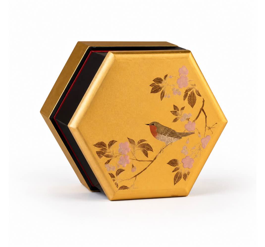Gold Hexagonal Bird Gift Box