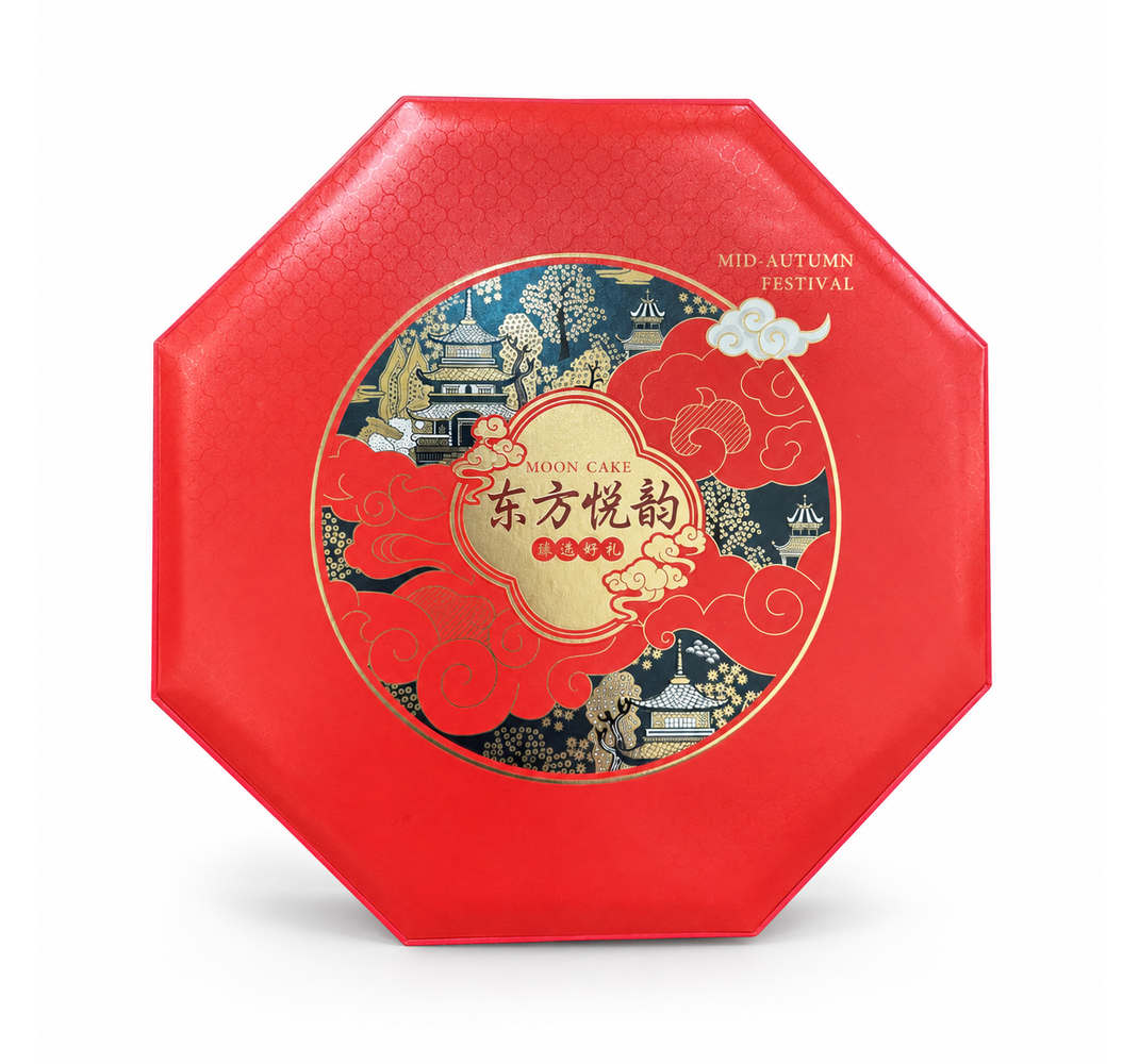 Oriental Charm Red Octagonal Mooncake Gift Box