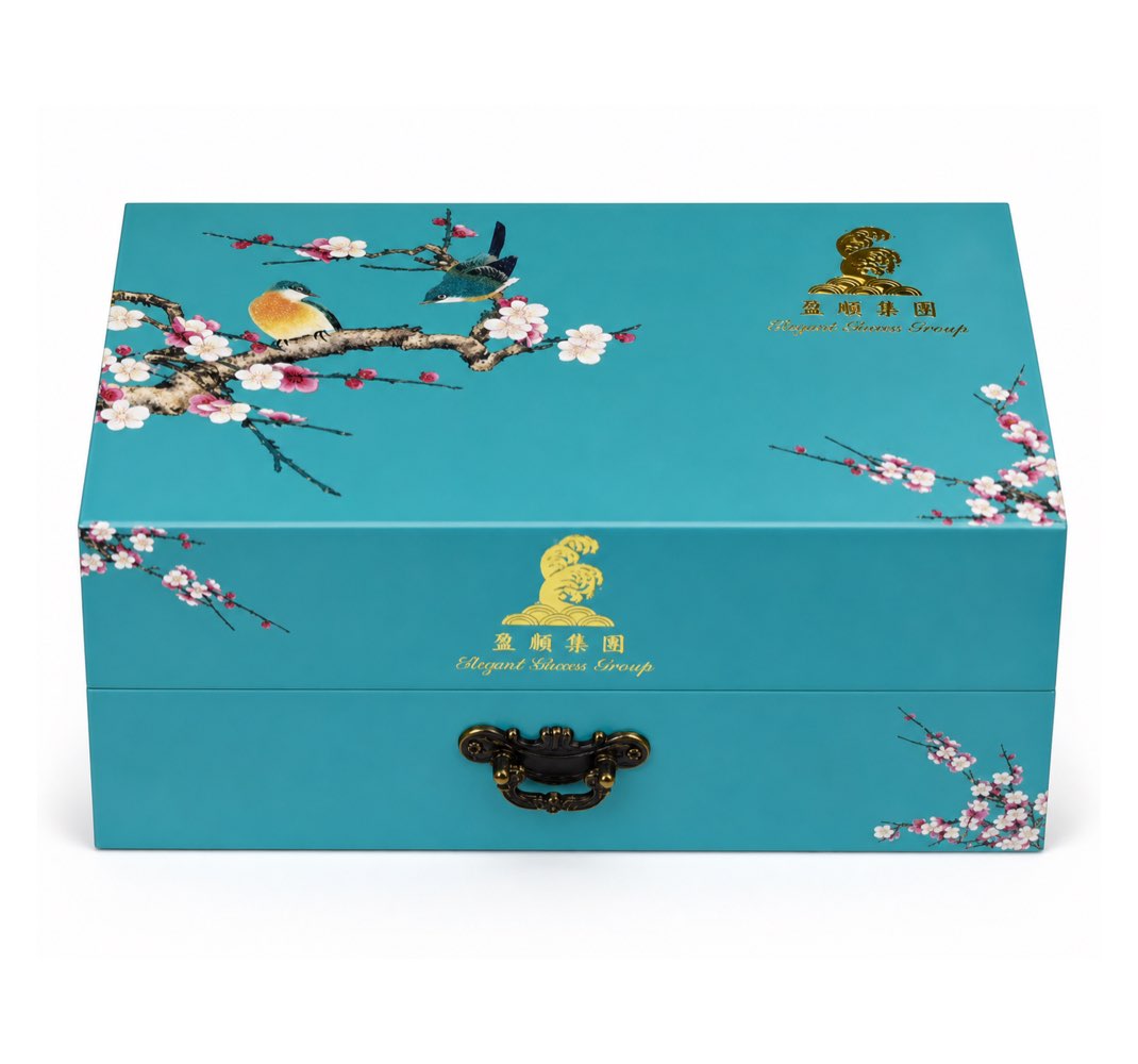 Royal China Turquoise Floral Gift Box