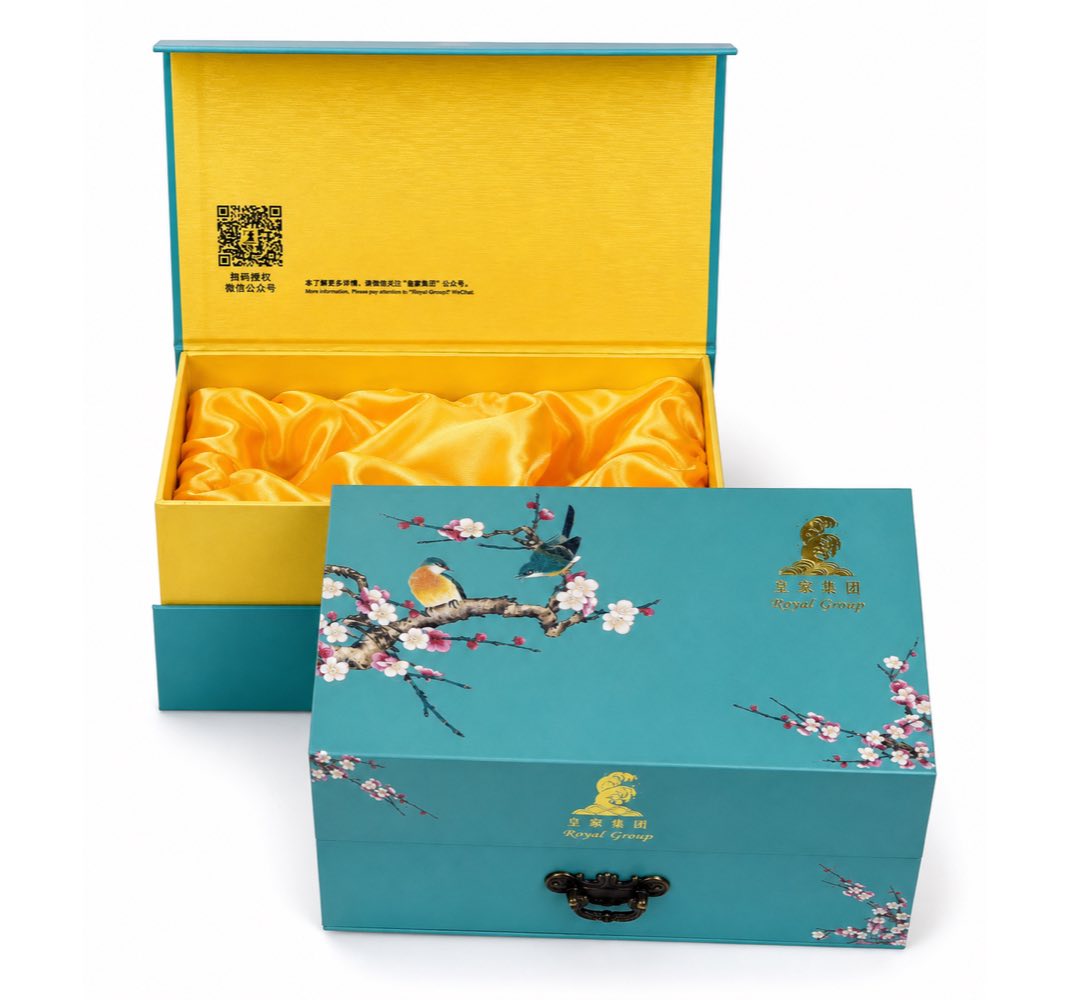 皇朝藍綠色花鳥禮盒